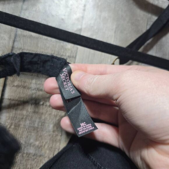 Victoria's Secret Black Lace Mesh Embellished Bustier Corset 36C - Picture 5 of 6